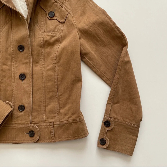 Cole Haan Tan Designer Denim Jean Jacket Size S Small - Picture 4 of 12